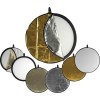 E-Image 5-in-1 Circular Collapsible Light Reflector with Translucent, Silver, Black, Gold, White Surfaces (22" Dia.)