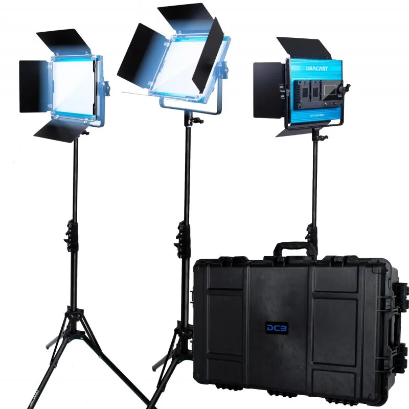 Dracast LED500 X Series Daylight LED 3 Light Kit with Injection Molded Travel Case